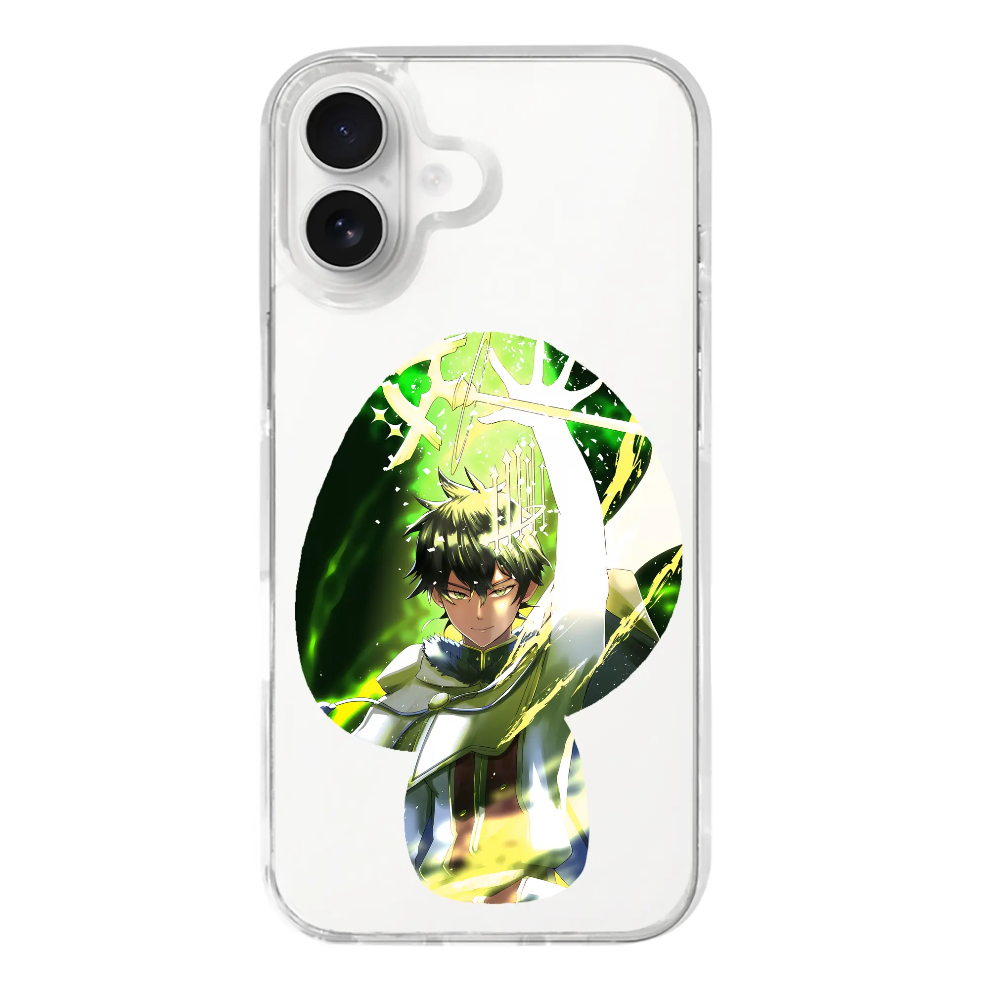 ブラッククローバー グッズ ユノ・グリンベリオール - iPhone 17シリーズ 透明スマホケース – 薄型・耐衝撃・精密フィット保護カバー